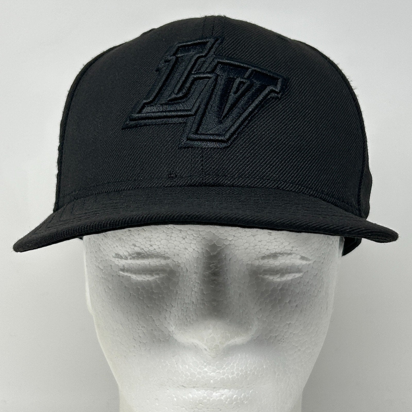 Las Vegas Aviators Hat Baseball Cap MiLB New Era Wool Black On Black Fitted 7 - Neon Vintage