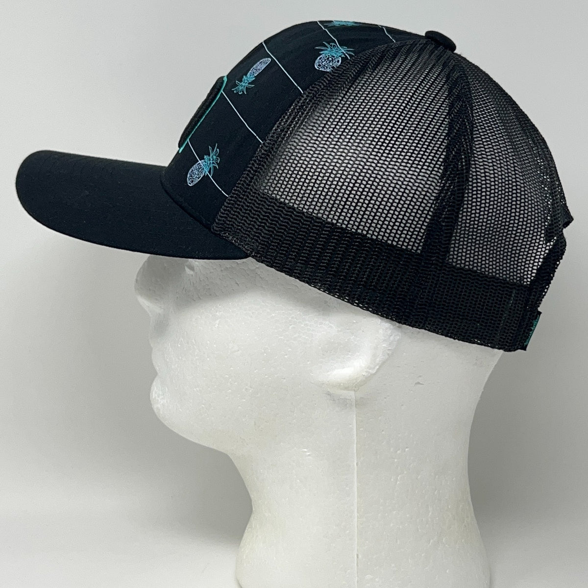 TravisMathew Big Bend Pineapple Trucker Hat Snapback Black Golf Baseball Cap