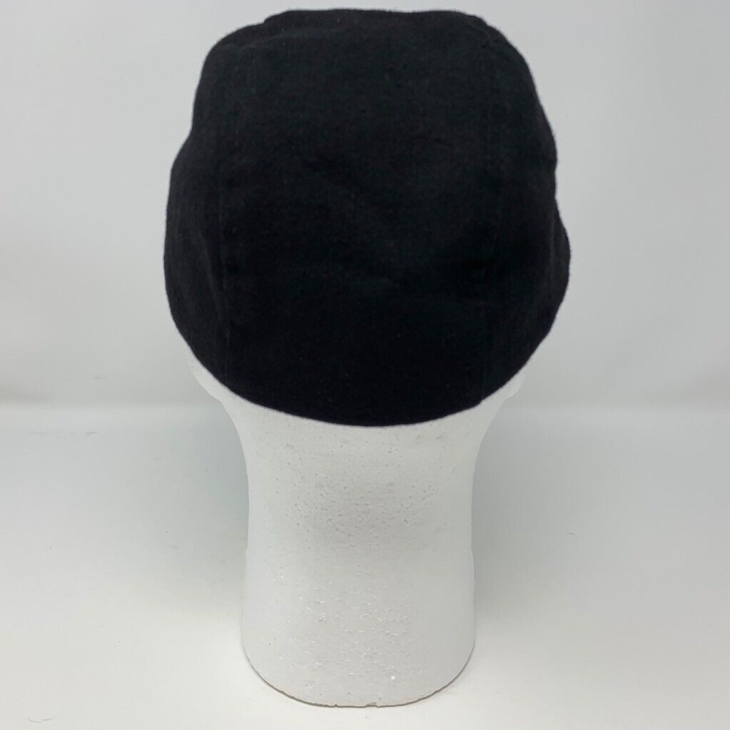 Bloomingdales Aqua Womens Black Hat Wool Blend Newsboy Camp Cap Italy Made New
