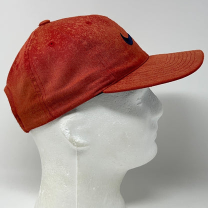 Nike 2009 Orange Baseball Cap Hat Snapback Swoosh One Size Bleach Dye Custom