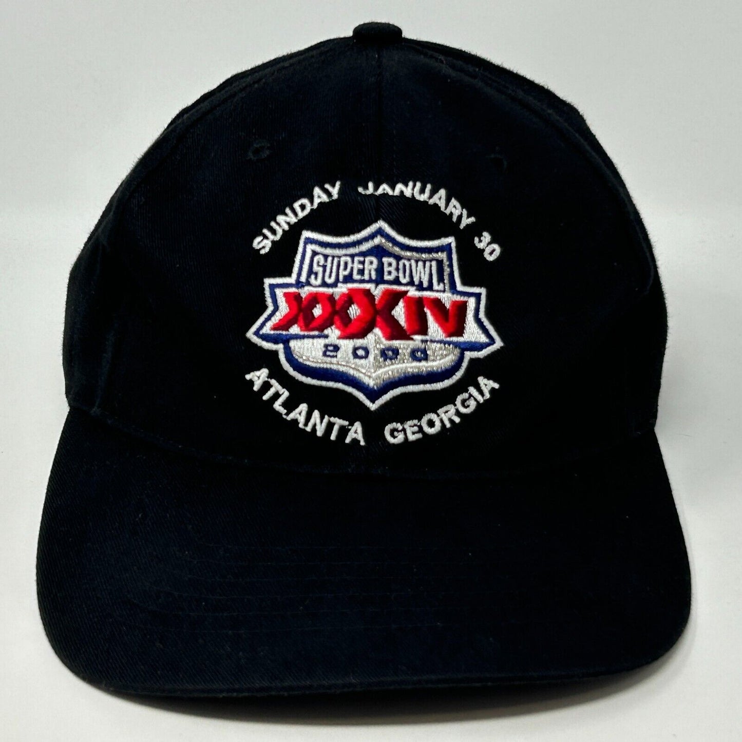 2000 Super Bowl XXXIV Hat Vintage 90s NFL Los Angeles Rams Black Baseball Cap