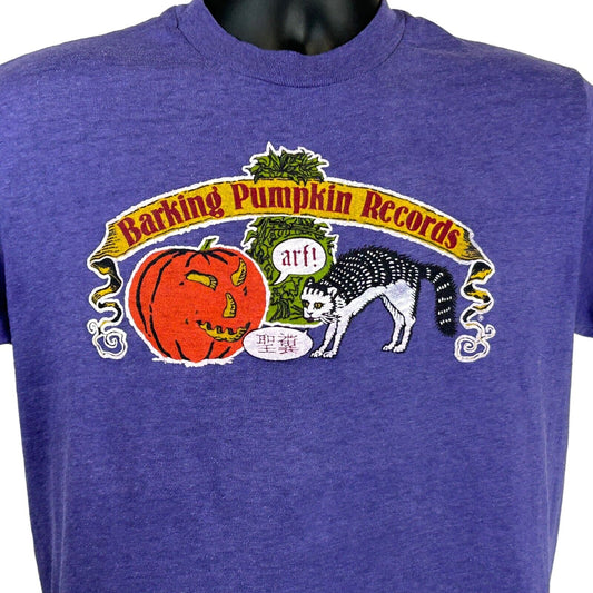 Camiseta vintage de los años 80 de Barking Pumpkin Records, talla mediana, camiseta de Frank Zappa para hombre, color morado