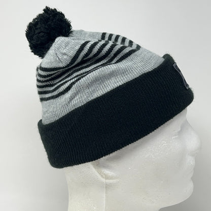 Volcom Cuffed Pom Pom Powder Beanie Toque Winter Hat Gray Snowboarding Skater