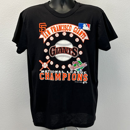 Vintage San Francisco SF Giants 1989 World Series T Shirt Mens L Large Black 80s