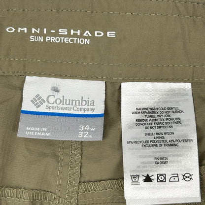 Columbia Silver Ridge Convertible Cargo Pants AM8004 Tan Khaki Beige Mens 34x32