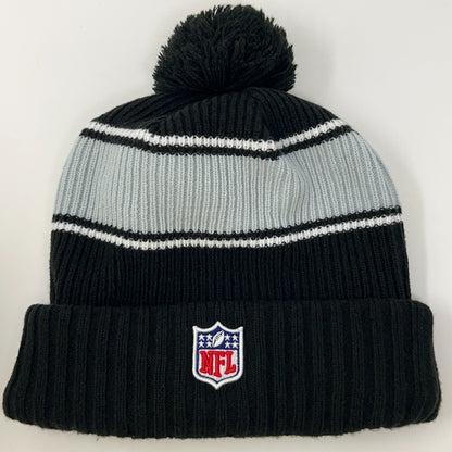 Las Vegas LV Raiders Cuffed Pom Pom Beanie Toque Winter Hat NFL New Era Black