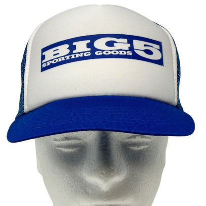 Big 5 Sporting Goods Trucker Hat Vintage 90s Blue Mesh Snapback Baseball Cap