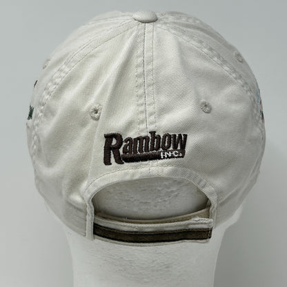 Vintage 90s Rambow Outfitters Hat Baseball Cap Hunting Hunter Beige Strapback