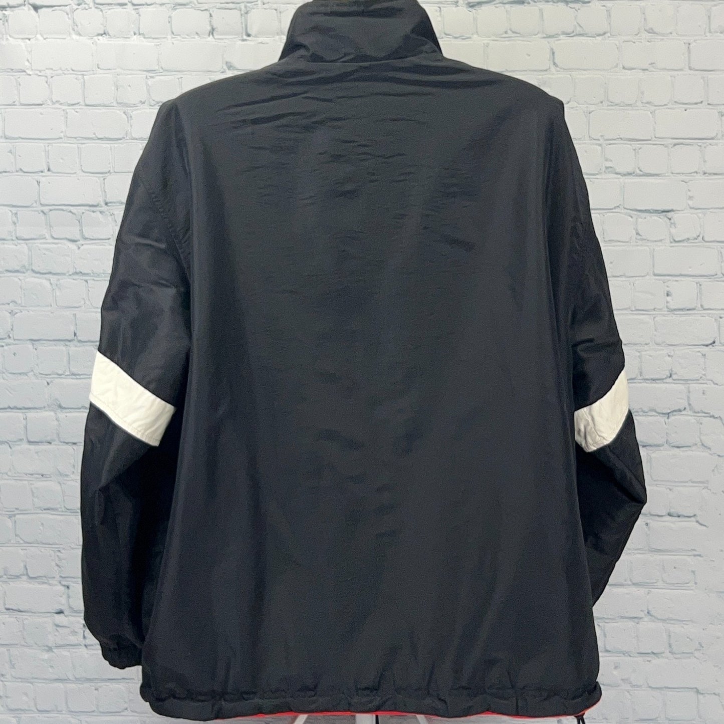 Vintage 90s Tommy Hilfiger Athletics Reversible Jacket Black Red Fleece XXL 2XL