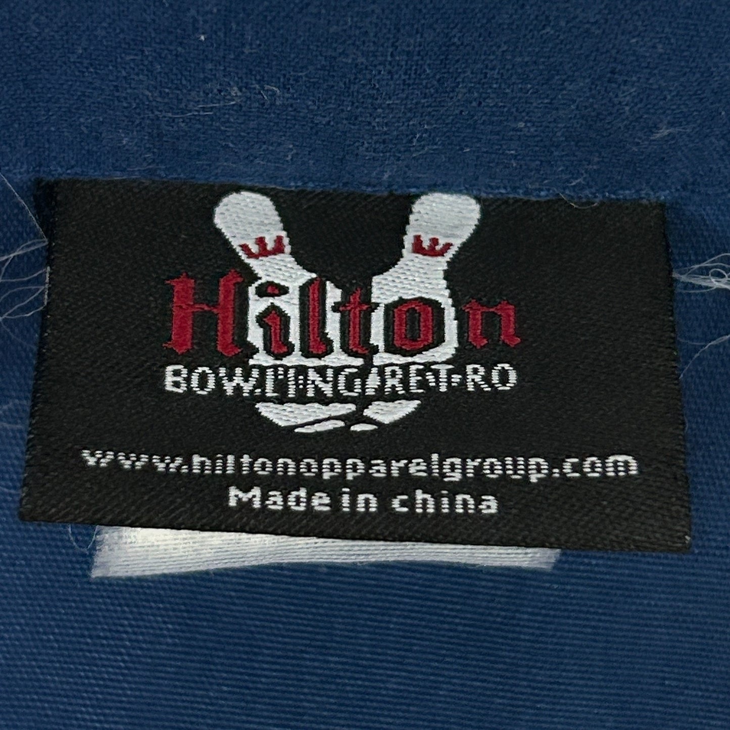 Bowl Movement Bowling Camp Shirt Button Front Bowler Toilet Hilton Blue L Large