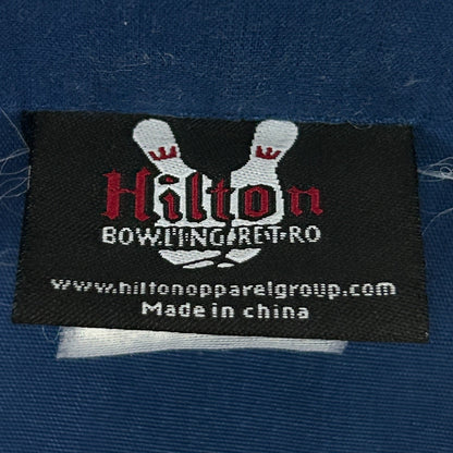 Bowl Movement Bowling Camp Shirt Button Front Bowler Toilet Hilton Blue L Large