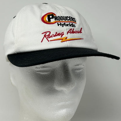 Vintage 90s Producers Hybrids Hat Baseball Cap Seeds Agriculture Snapback White