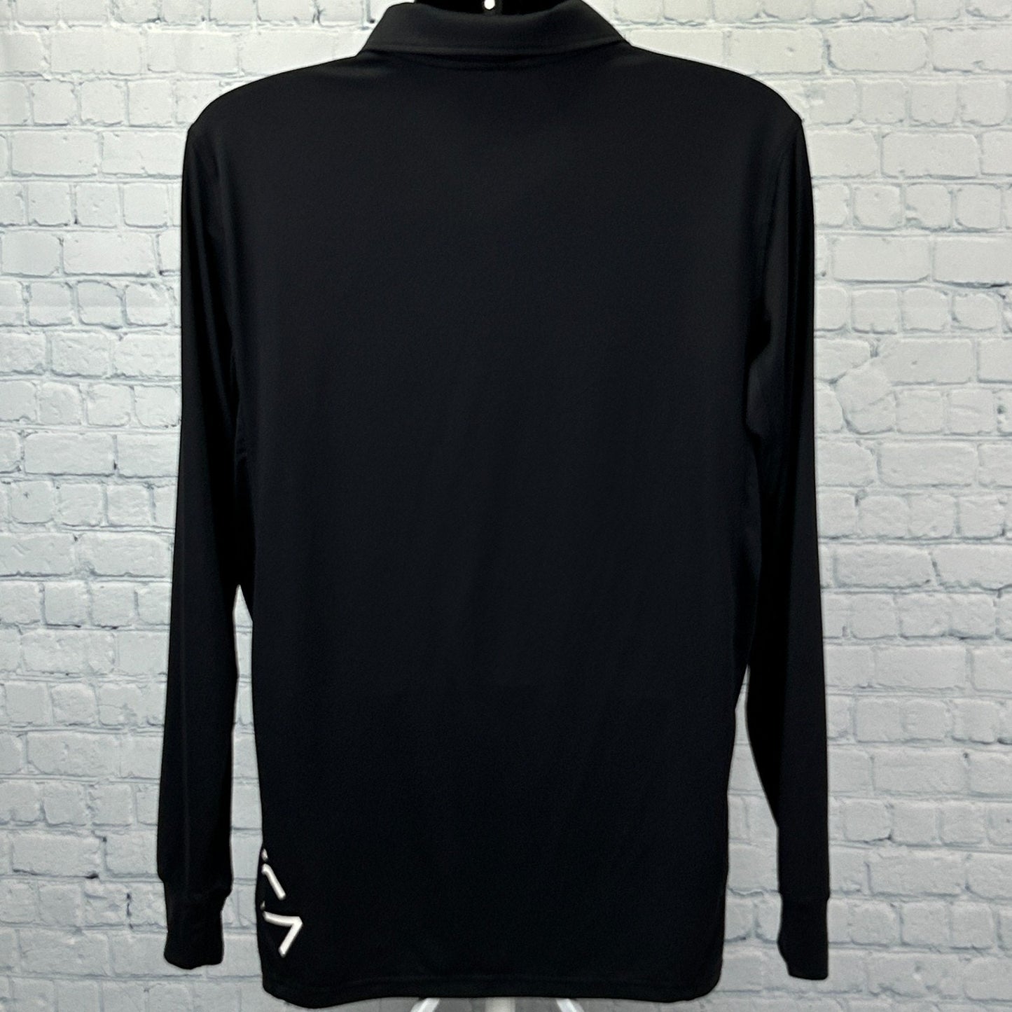 RVCA Polo Shirt PM Tenore Skater Surfer Surfing MMA Long Sleeve Black L Large