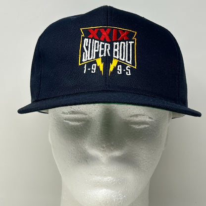 Vintage 90s Super Bowl 1995 Hat Baseball Cap San Diego Chargers Snapback Blue