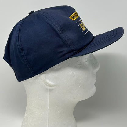 Vintage 90s Michigan Wolverines Cap Baseball Hat Front Row University NCAA Blue - Neon Vintage