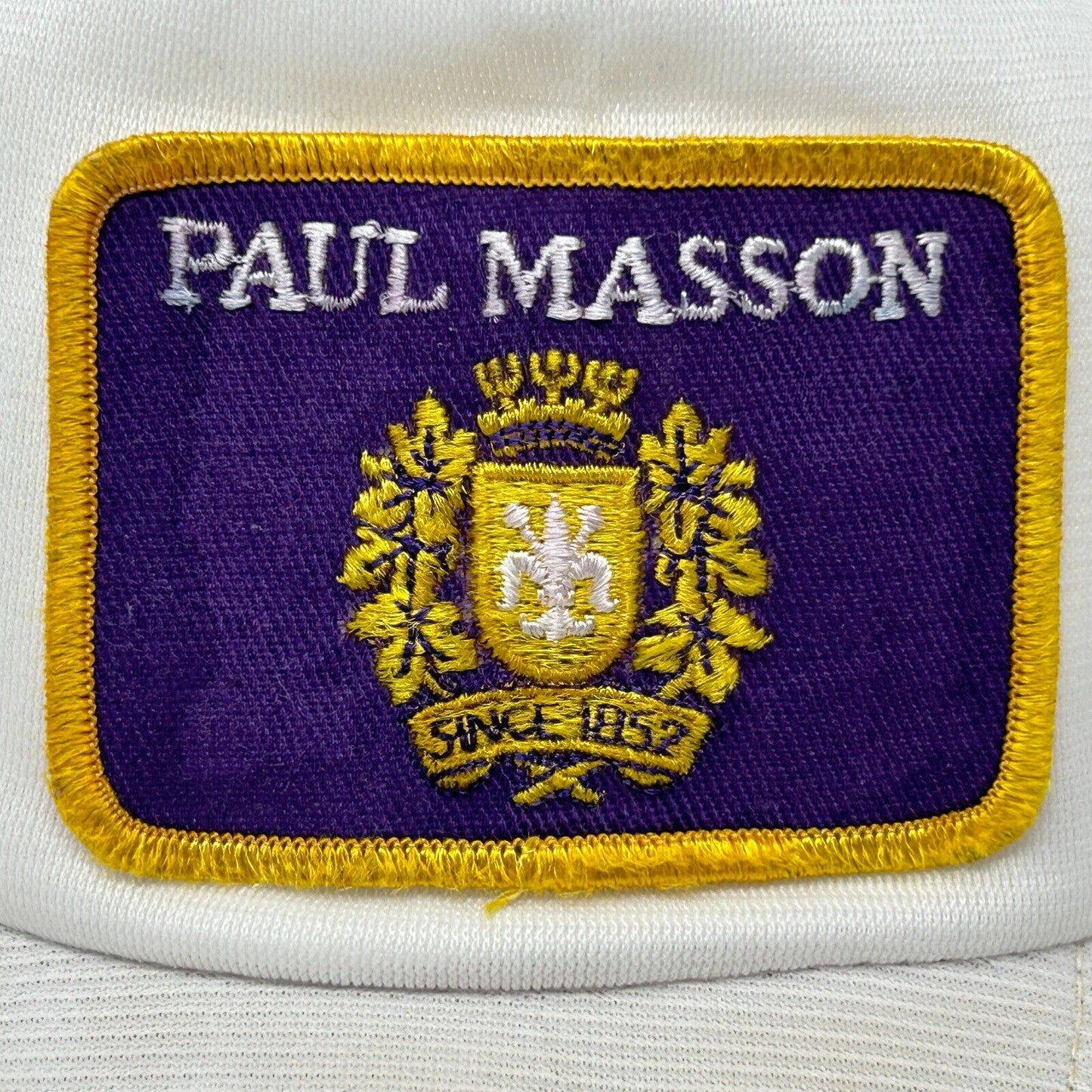 Paul Masson Brandy Vintage 80s Trucker Hat White Mesh Snapback Baseball Cap