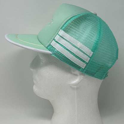 Vintage San Diego 3 Stripe Trucker Hat Cap Green 80s California Mesh Snapback