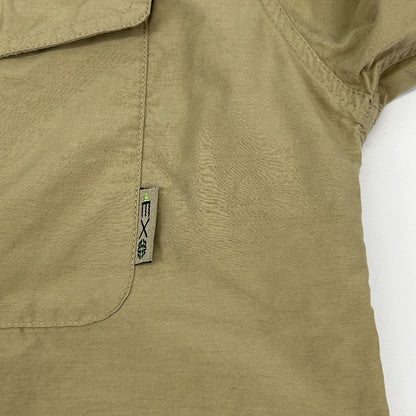 ExOfficio Button Front Shirt Hiking Hiker Fisherman Fishing Vented Beige Medium
