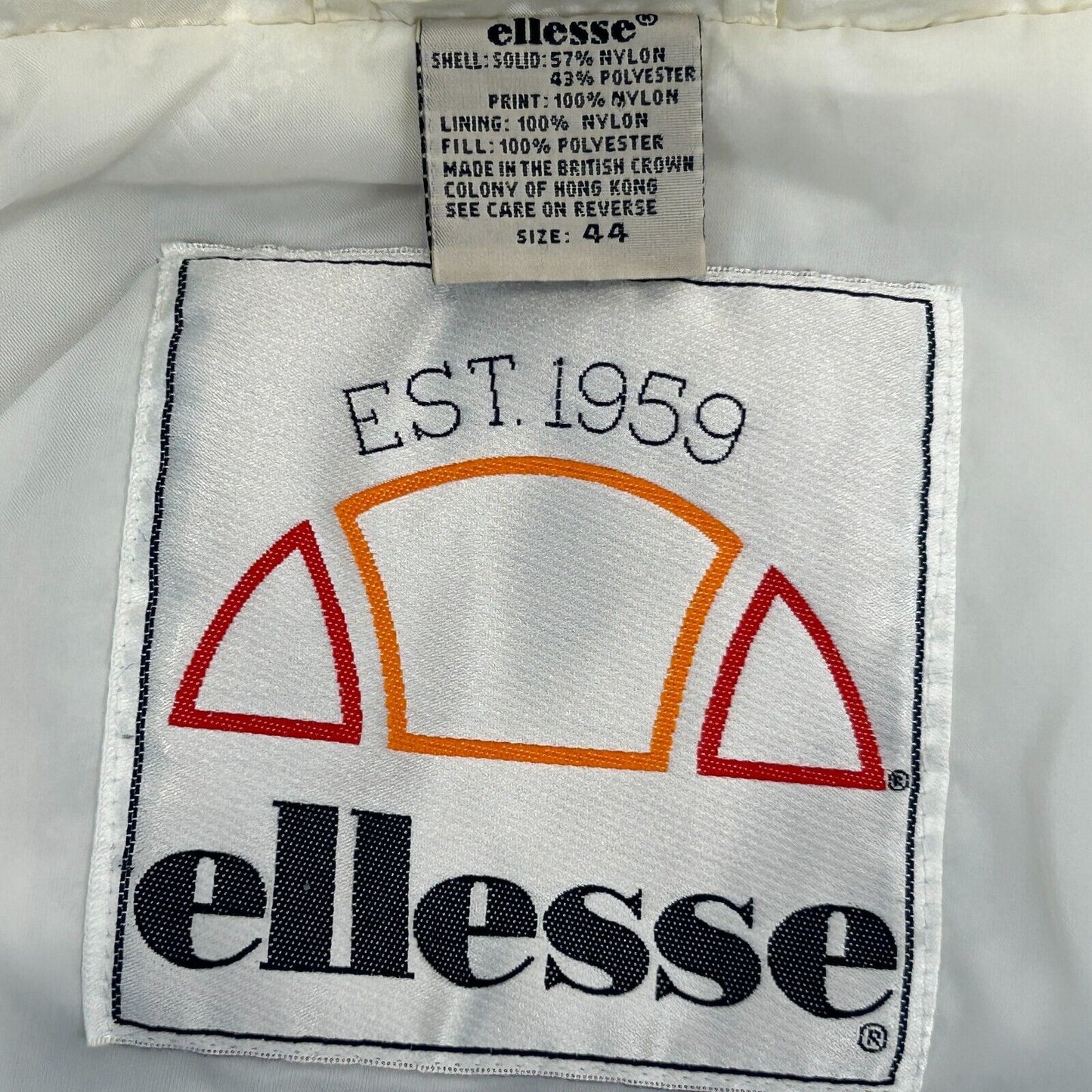 Ellesse 女式复古 80 年代滑雪夹克滑雪单板连帽白色 10W 44