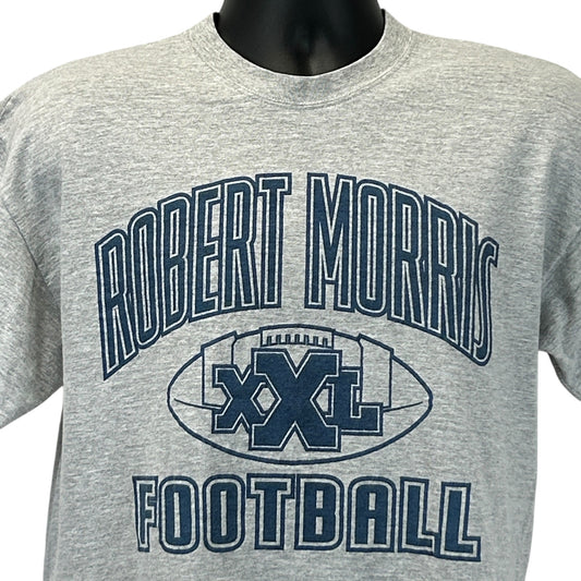 Vintage 90s Robert Morris Colonials Football T Shirt Mens Medium University Gray
