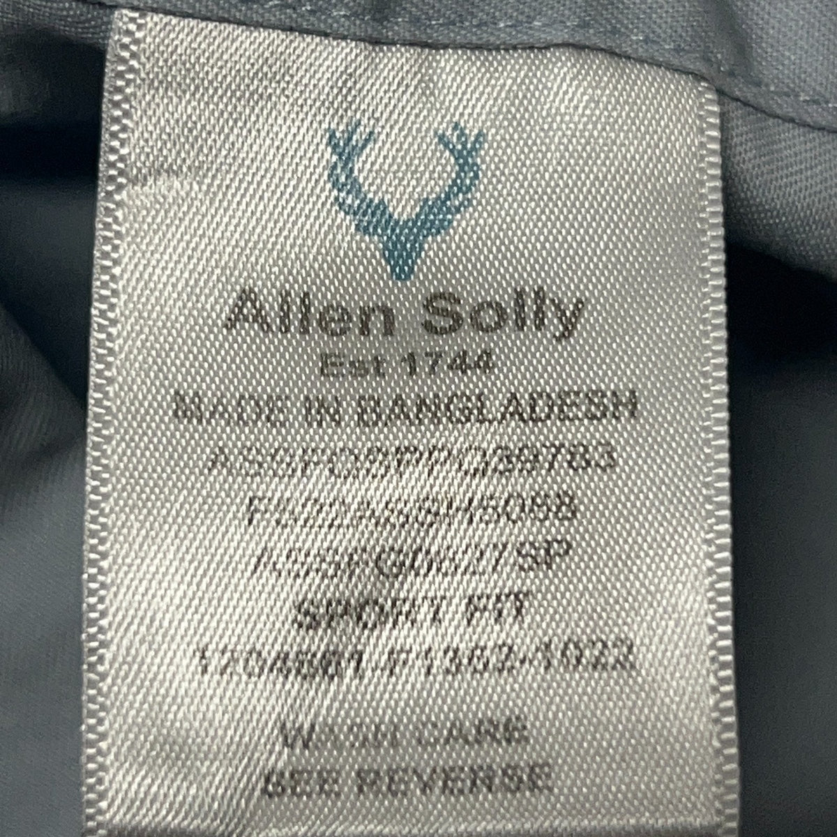 Allen Solly Blue Button Up Shirt Size 42 L Large Long Sleeve Pocket Stag Logo