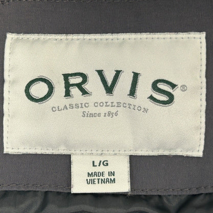 Orvis Quilted Vest Mens Large Full Zip Classic Fit Insulated Gray 1174138