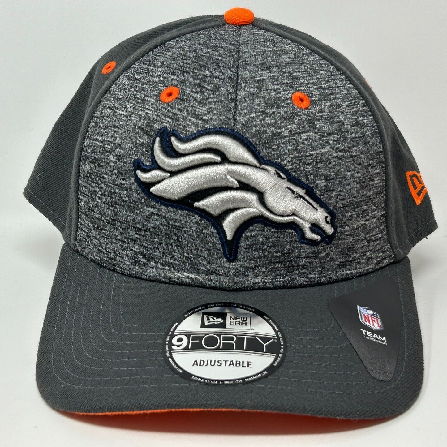 Denver Broncos Hat NFL Team Football Gray Orange New Era Strapback Baseball Cap