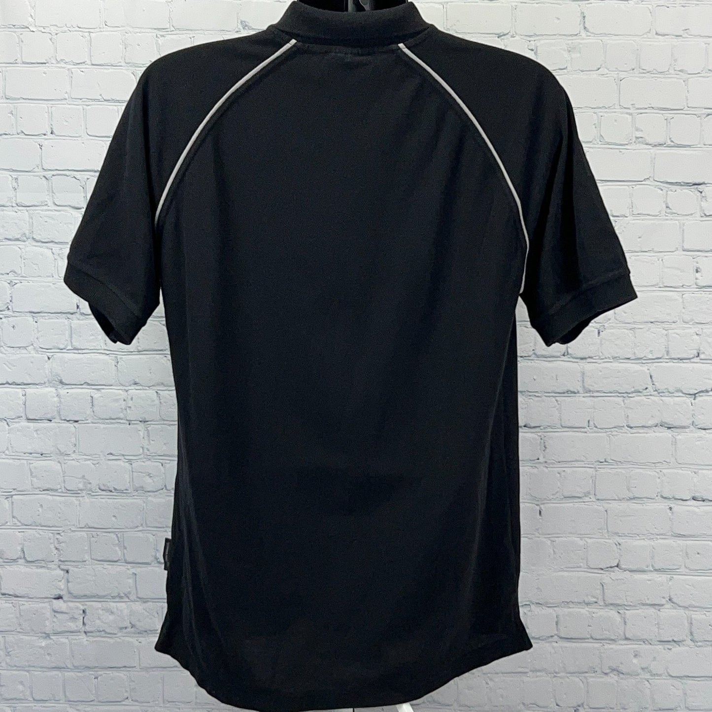 New Zealand All Blacks Polo Shirt Mens L Large Black Rugby Team The Fern Brand