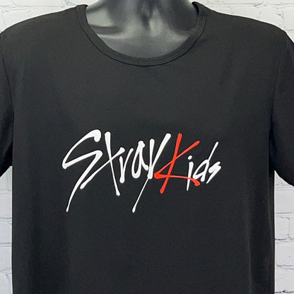 Stray Kids T Shirt Korean K-Pop Boy Band Short Sleeve Black Tee Unisex L Large