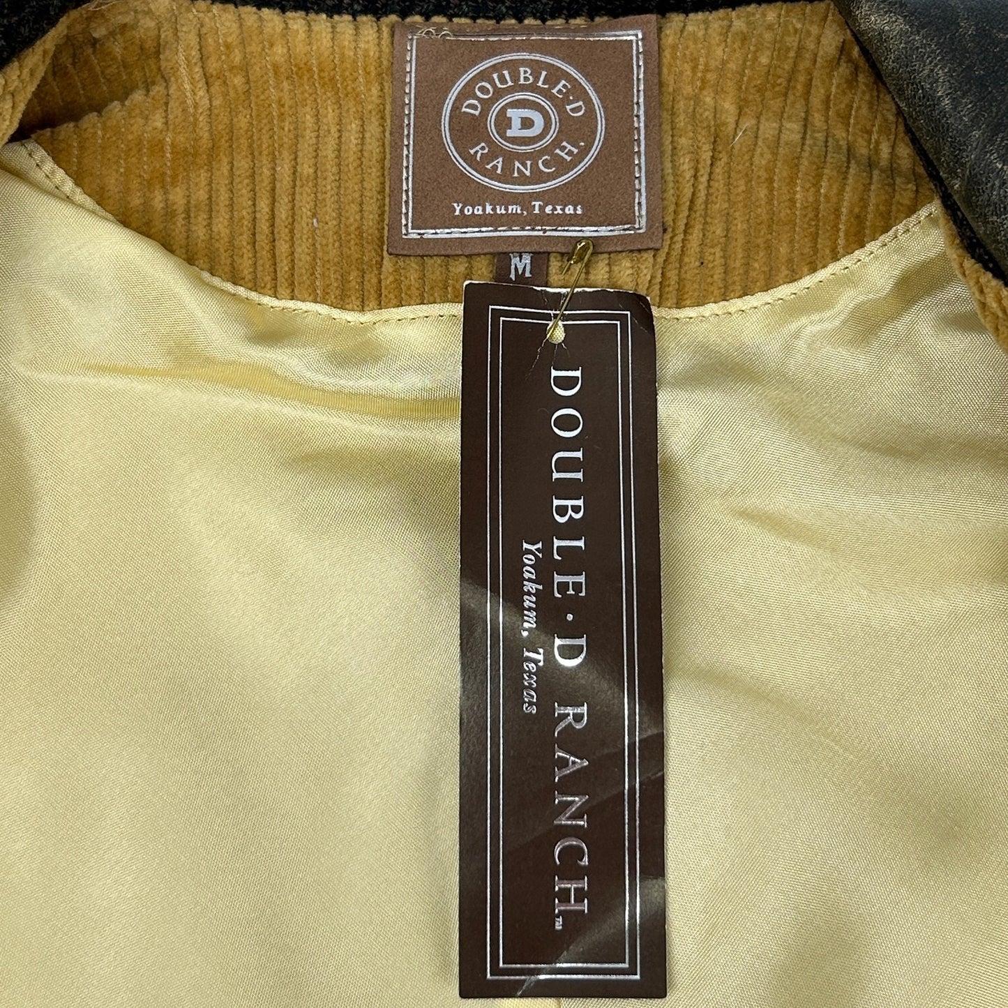 Double D Ranch Corduroy Jacket Ranchwear Western Cowgirl Beige Womens M Medium