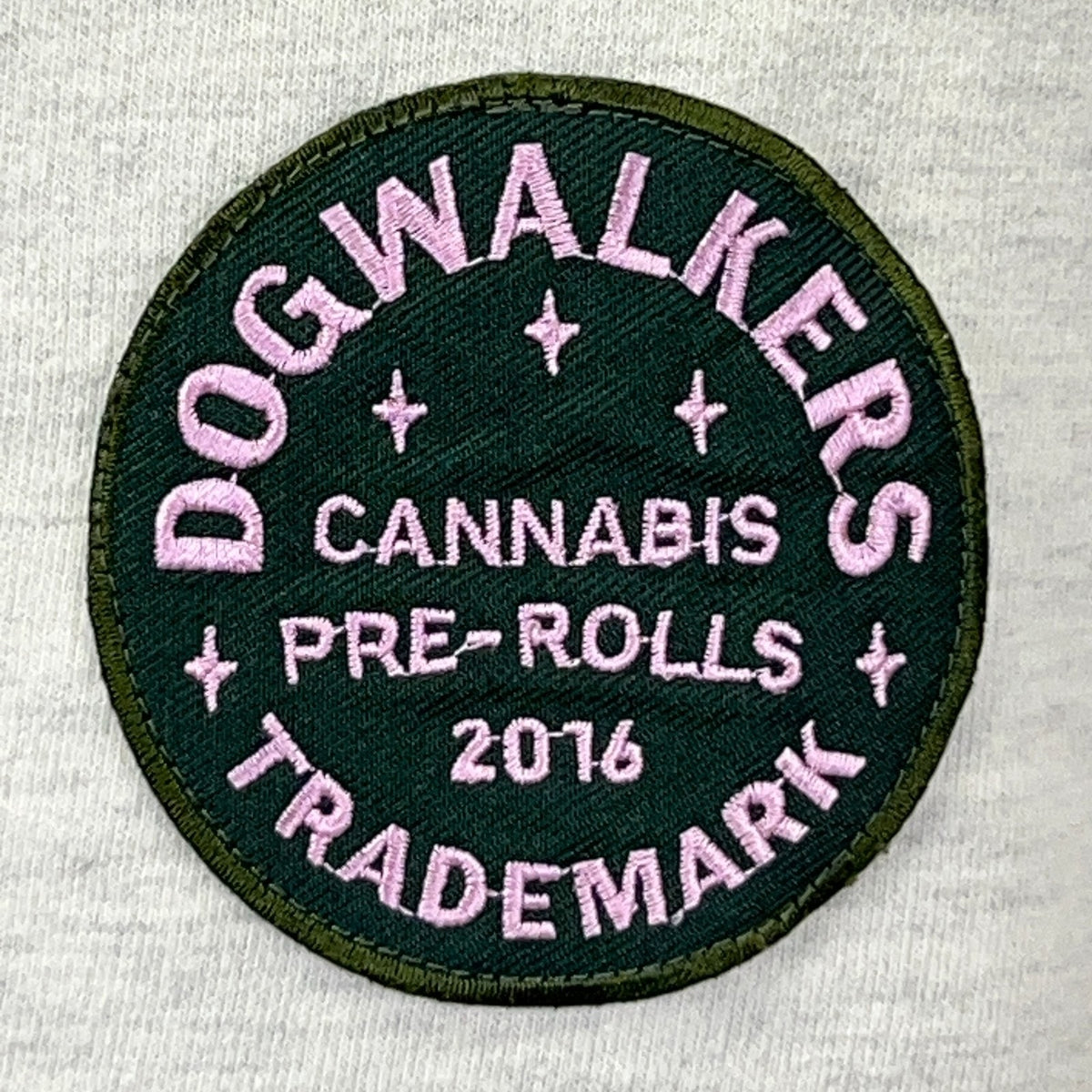 Dogwalkers Cannabis Pre-Rolls Sweatshirt Womens L Large Gray Crewneck Patch
