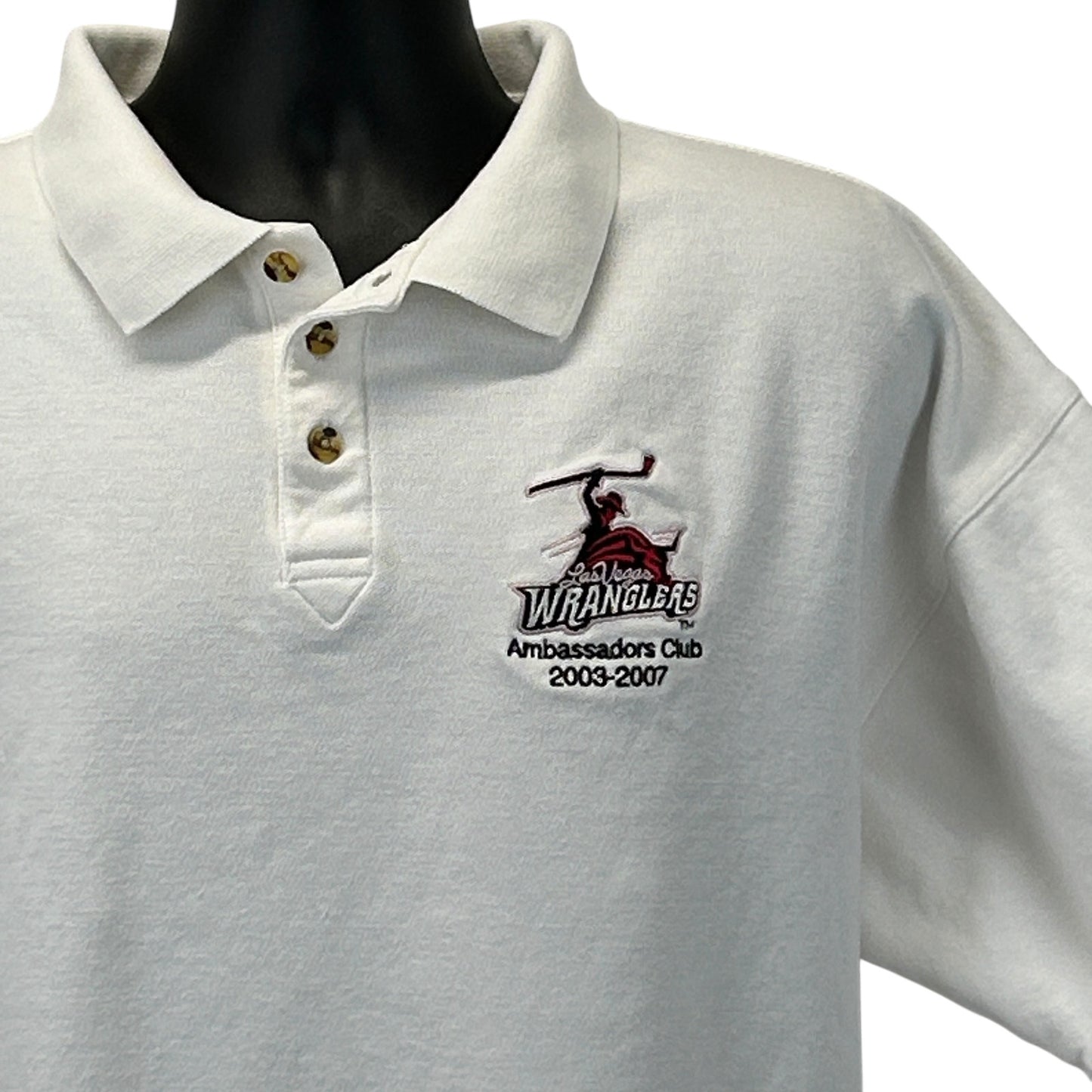 Las Vegas Wranglers Ambassadors Club Polo Shirt ECHL Ice Hockey White XXL 2XL