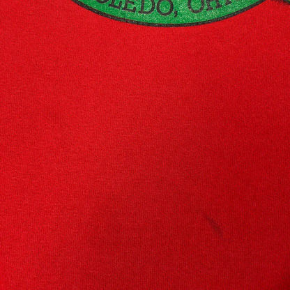 Sudadera vintage de Tony Packos Pickles &amp; Peppers para hombre, talla pequeña, Toledo, Ohio, años 90, color rojo