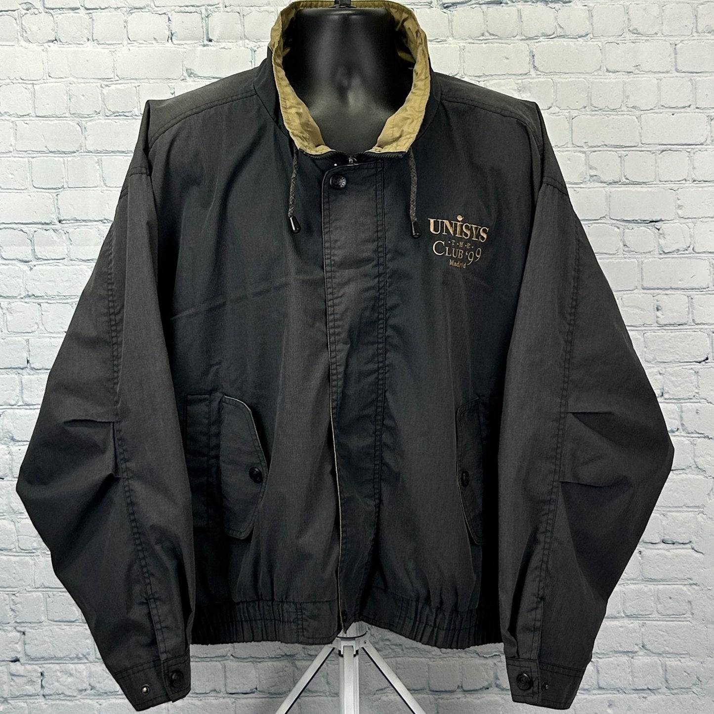 Vintage 90s Unisys The Club 99 Madrid Jacket IT Technology Tech Black XL X-Large