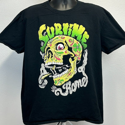 Sublime with Rome 2013 Tour T Shirt Mens X-Large Anaheim Concert Skull Tee Black