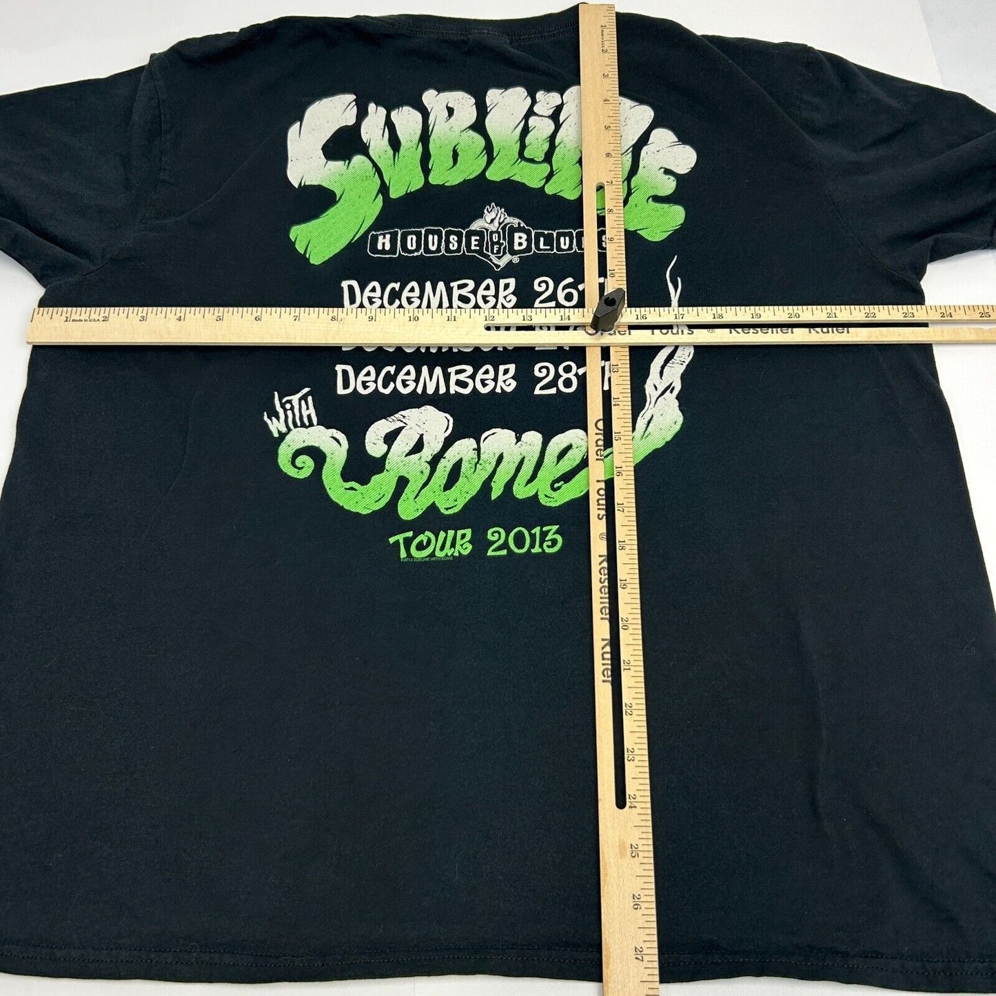 Sublime with Rome 2013 Tour T Shirt Mens X-Large Anaheim Concert Skull Tee Black