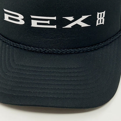 BEX Sunglasses Trucker Hat Baseball Cap Rope Corded 5 Panel Mesh Snapback Black