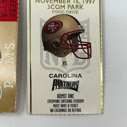 Lot of 3 San Francisco 49ers Tickets 1994 Jerry Rice Record Game and 1997 Game