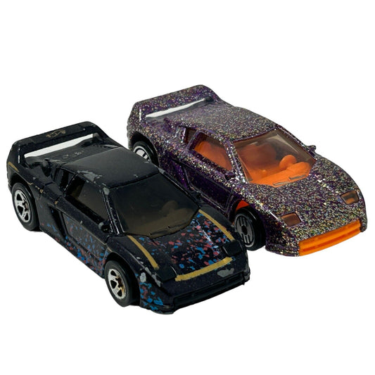 Lot of 2 Zender Fact 4 Hot Wheels Diecast Cars Purple Fact4 Biturbo Vintage 90s