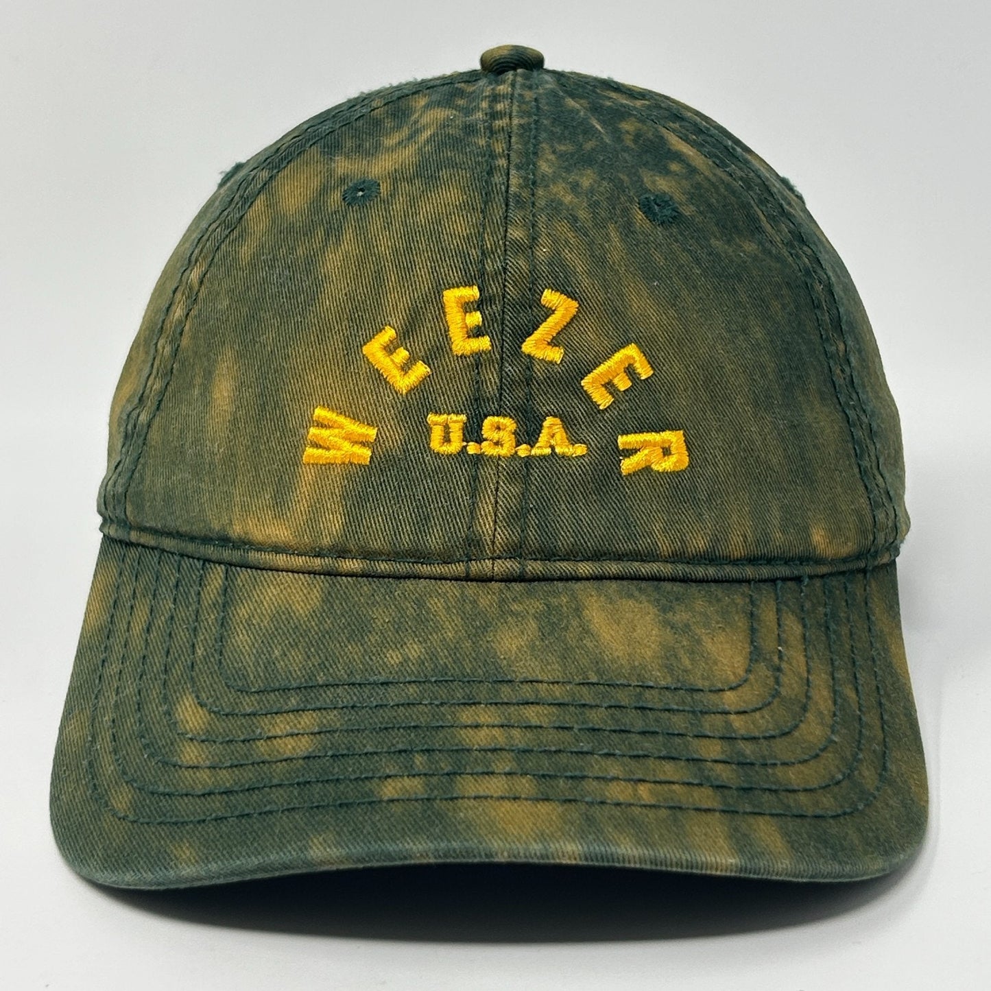 Weezer USA Dad Hat Baseball Cap Rock Band Unstructured 6 Panel Snapback Green