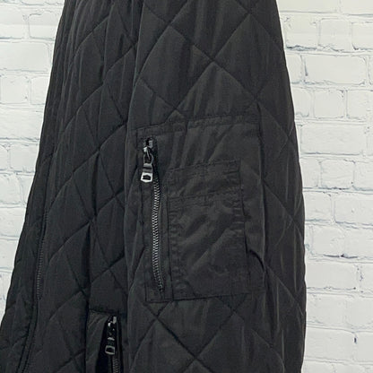 Calvin Klein Flight Jacket XXL 2XL Black Quilted Polyester Zip Pocket Bomber