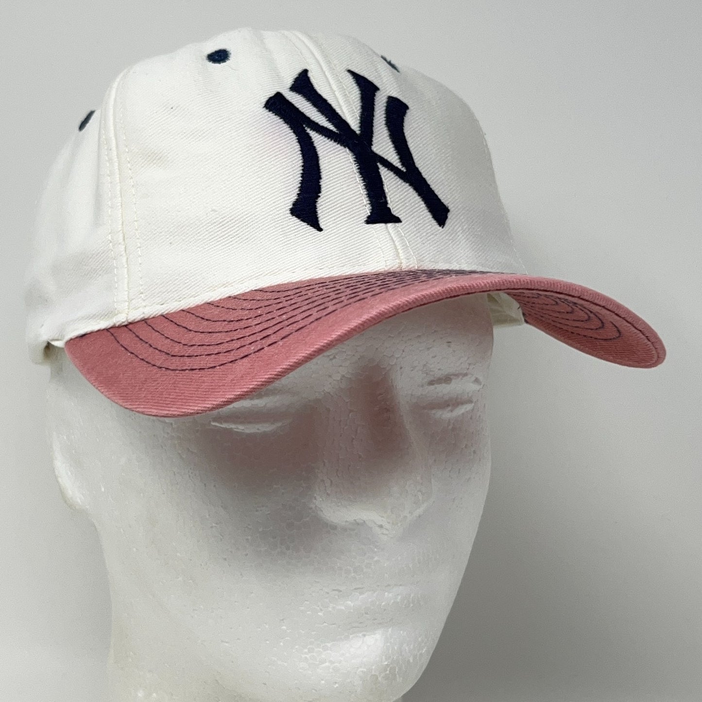 Vintage 90s New York NY Yankees Hat Baseball Cap MLB Snapback White 6 Panel