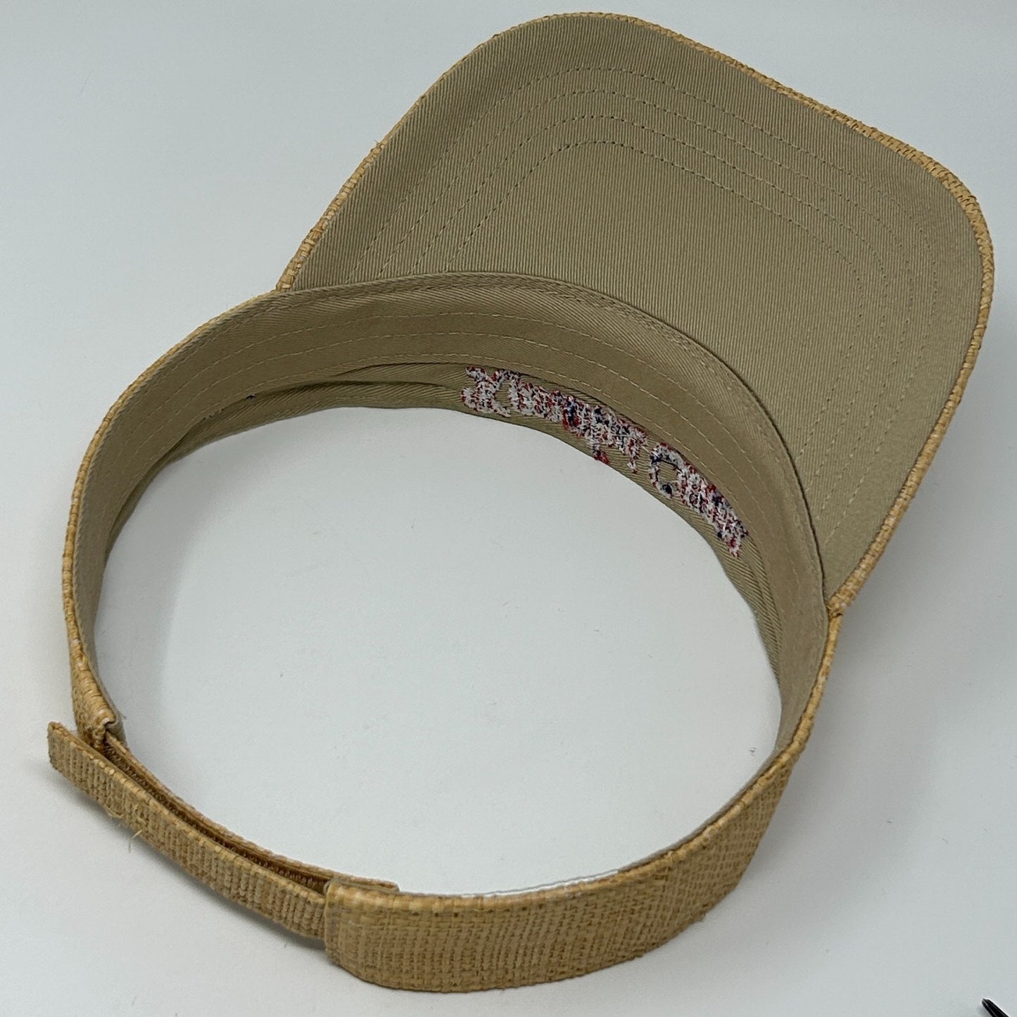 Vintage Y2Ks Kanalui Canoe Club Visor Hat Cap Miami Straw Strapback Beige