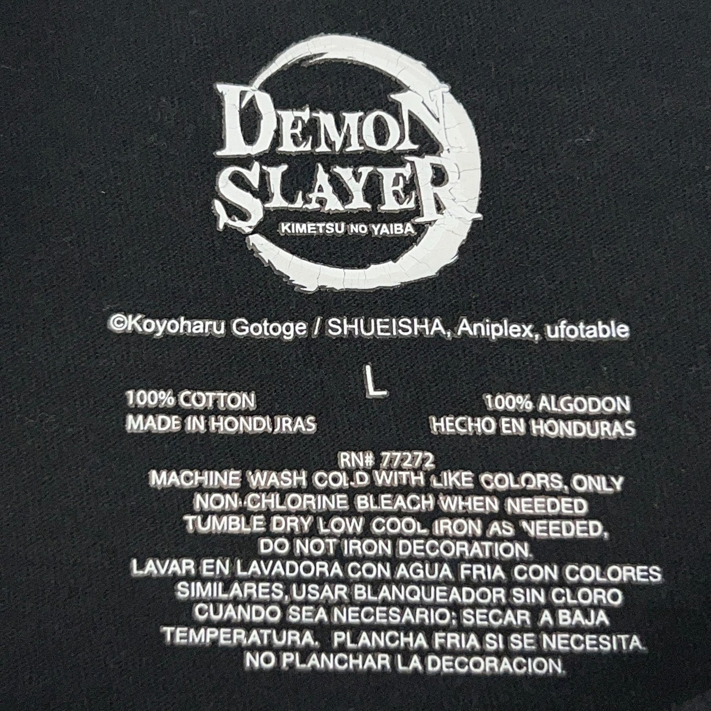 Demon Slayer T Shirt Japanese Manga Anime Short Sleeve Black Unisex M Medium