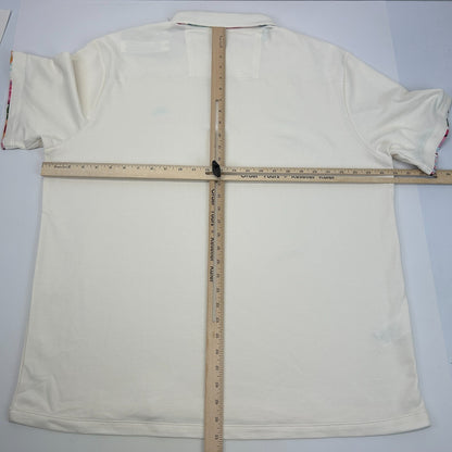Tommy Bahama Five O'Clock IslandZone Polo Shirt Short Sleeve Ivory Mens 2XL XXL