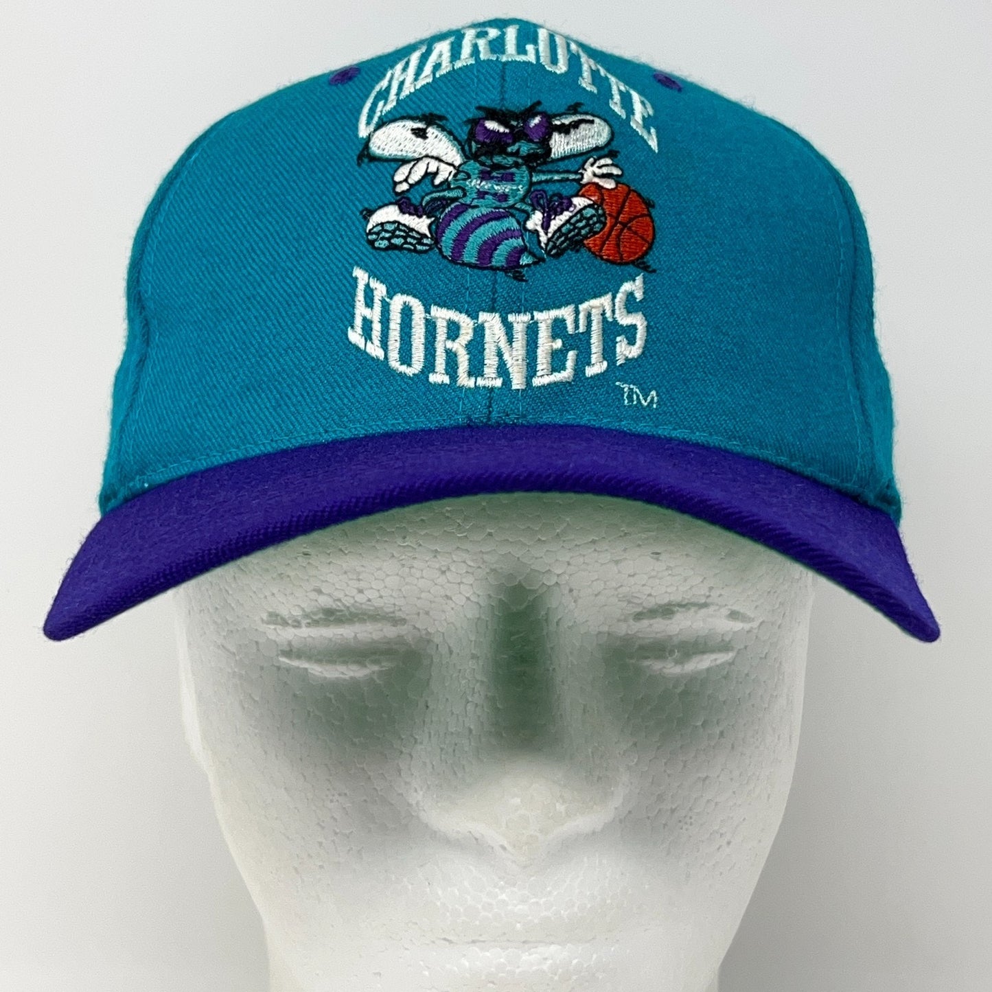 Vintage 90s Charlotte Hornets Hat Baseball Cap Wool NBA Basketball Snapback Blue