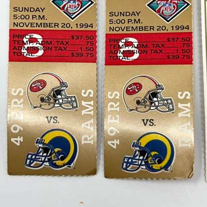 Lot of 3 San Francisco 49ers Tickets 1994 Jerry Rice Record Game and 1997 Game