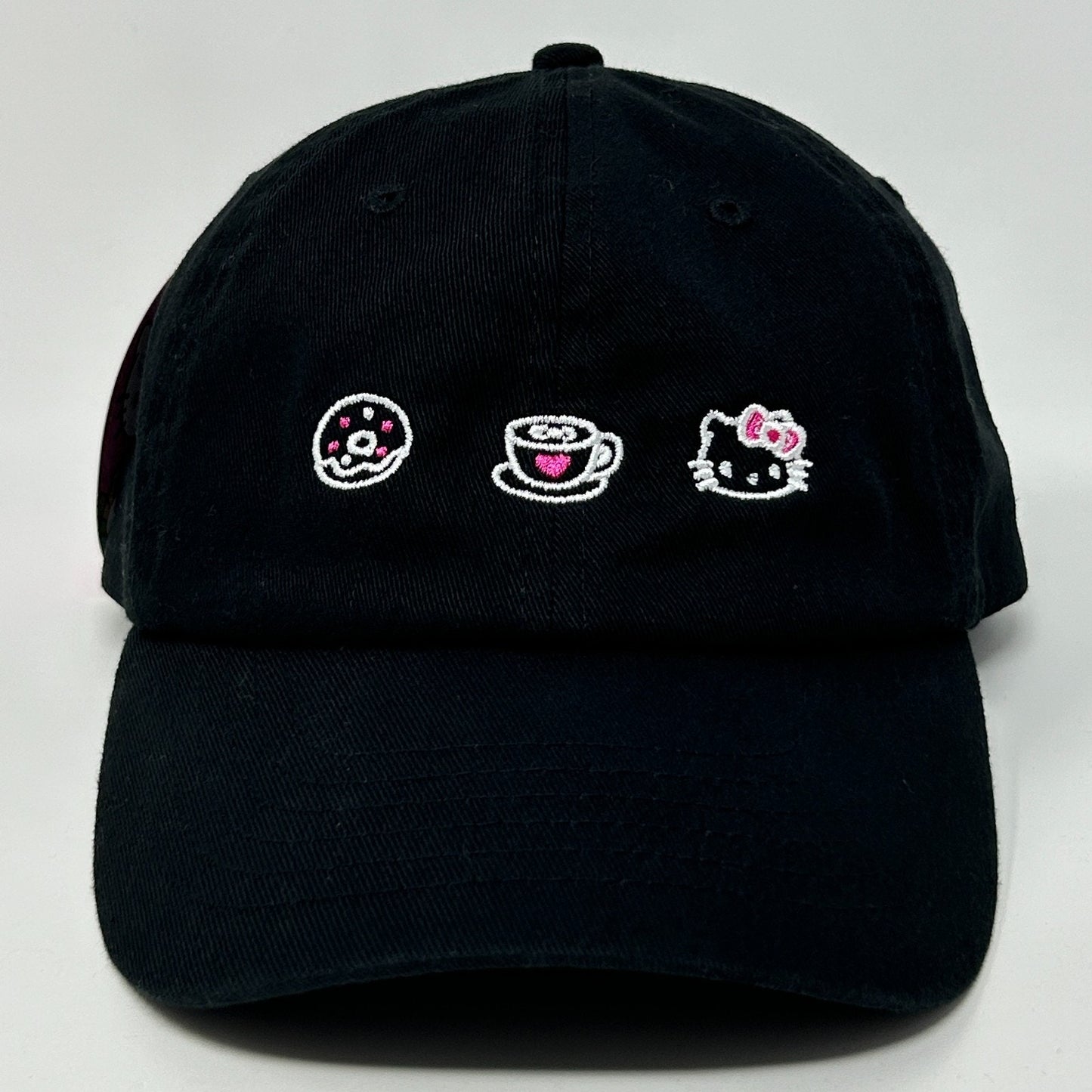 Hello Kitty Cafe Dad Hat Baseball Cap Las Vegas Sanrio 6 Panel Strapback Black