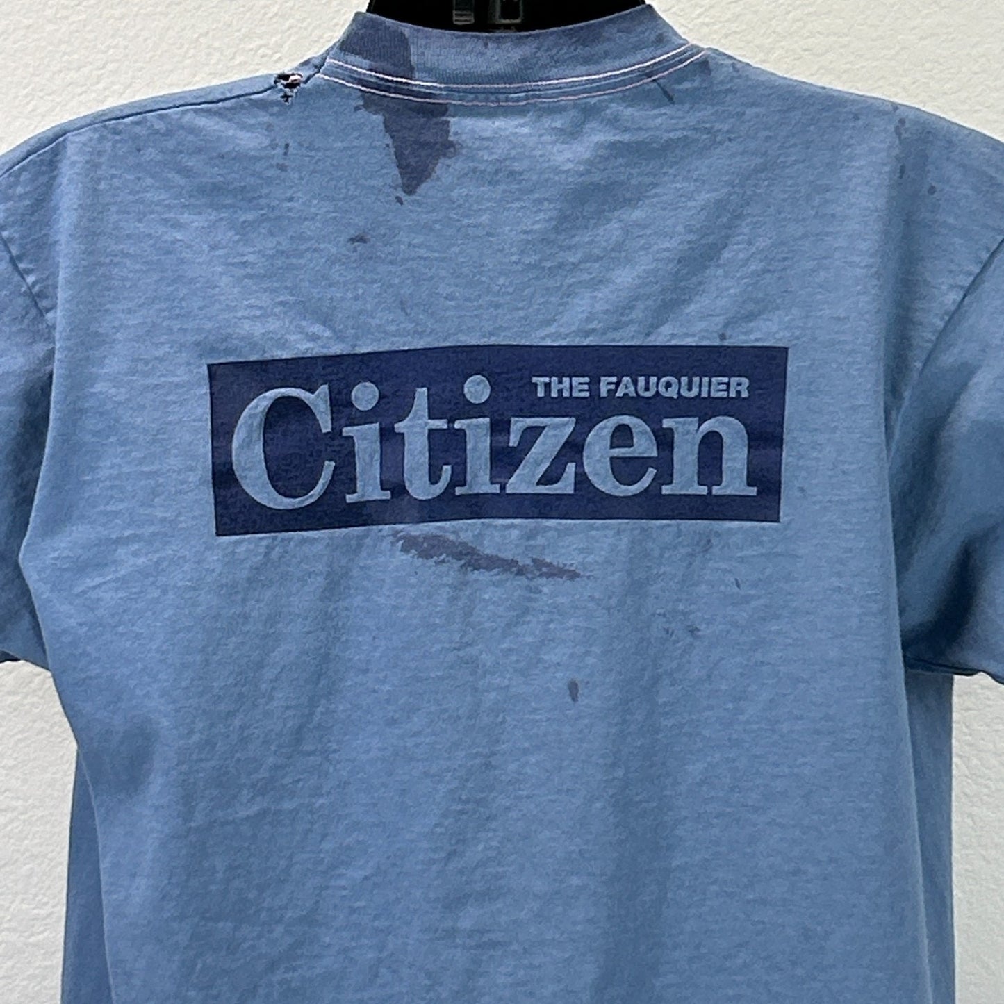 Vintage 80s 90s The Fauquier Citizen T Shirt Virginia Newspaper Blue XL X-Large