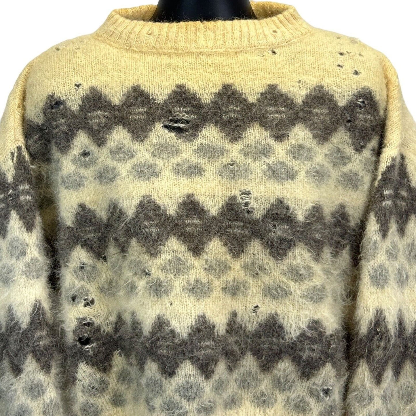 Vintage Baggy Shag Lord Jeff Sweater Mens X-Large Grunge Icelandic Wool Beige